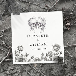 Servilleta De Papel Calaveras góticas Boda Gótico elegante floral