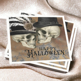 Servilleta De Papel Calaveras góticas en Gorras Vintage Halloween