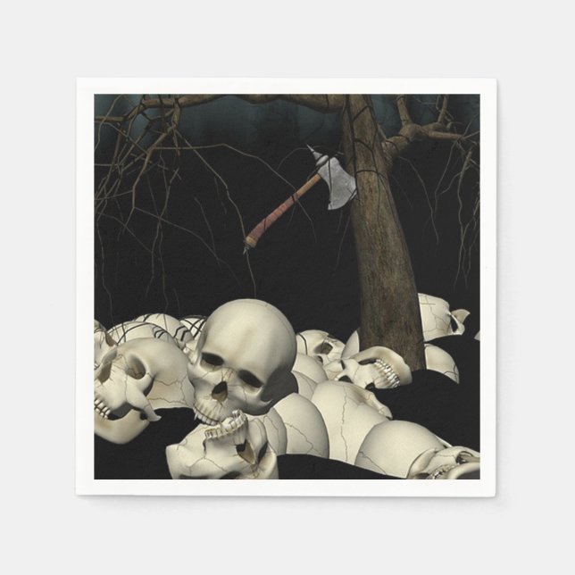 Servilleta De Papel Calaveras y hacha (Anverso)