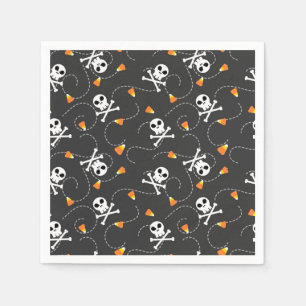 Servilleta De Papel Calaveras y maíz dulce de Halloween lindos