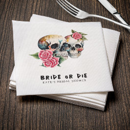 Servilleta De Papel Calaveras y Rosas de novias o muertos