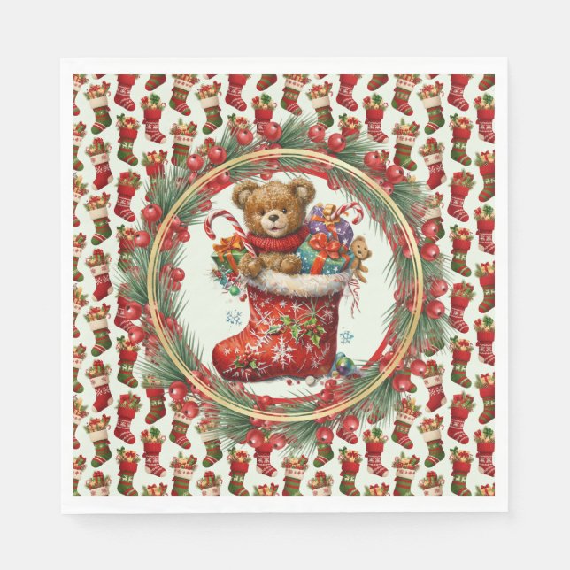 Servilleta De Papel Calcetines de Navidad (Anverso)