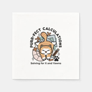 Servilleta De Papel Cálculos Perfectos – Diseño Divertido de Gato Mate