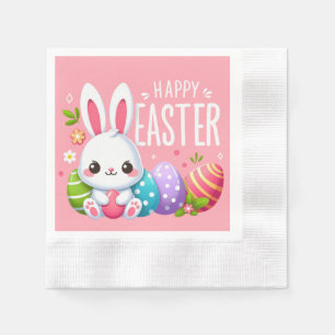 Servilleta De Papel Cálido, rosa, conejito de Pascua