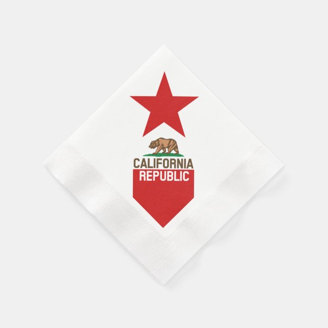 Servilleta De Papel CALIFORNIA Bandera Estatal REPÚBLICA Gran Estrella (Borde)