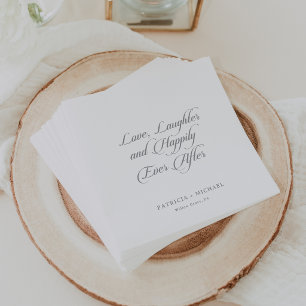 Servilleta De Papel Caligrafía Amor Risa y Felices para Siempre 