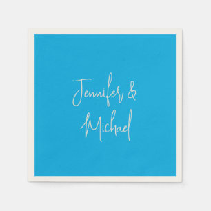 Servilleta De Papel Caligrafía azul azulada profesional minimalista