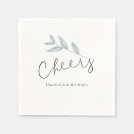 Servilleta De Papel Caligrafía Boda Botánico Cheers