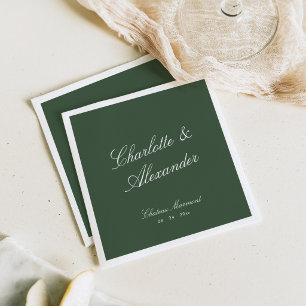 Servilleta De Papel Caligrafía Clásica Dinero Antiguo Bodas Verde Salv