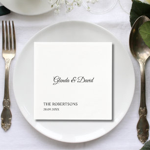 Servilleta De Papel Caligrafía Clásica Elegante Boda Personalizada