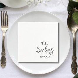 Servilleta De Papel Caligrafía Clásica Elegante Bodas Vintage