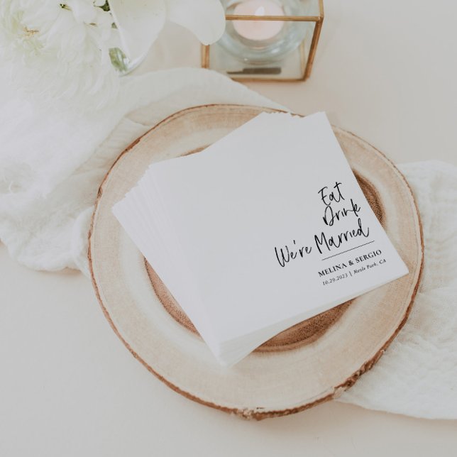 Servilleta De Papel Caligrafía Comer bebida Somos Bodas casados (Subido por el creador)