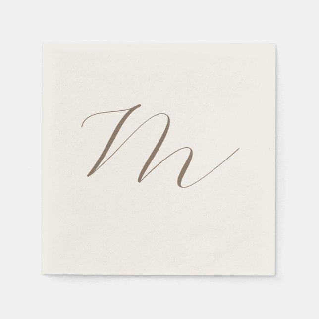 Servilleta De Papel Caligrafía de monograma Clásica Única Moderna (Anverso)