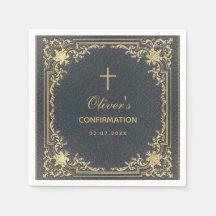 Caligrafía de Vintage Blue Elegant de confirmación