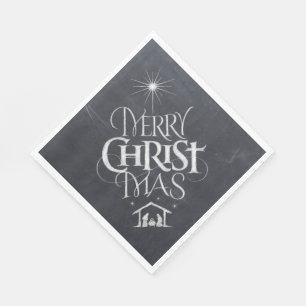 Servilleta De Papel Caligrafía del tablero cristiano Merry CHRISTmas