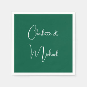 Servilleta De Papel Caligrafía Elegante Llanura Verde Nombres simples