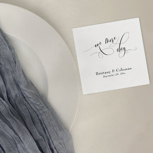 Servilleta De Papel Caligrafía elegante un día más Festiva Boda