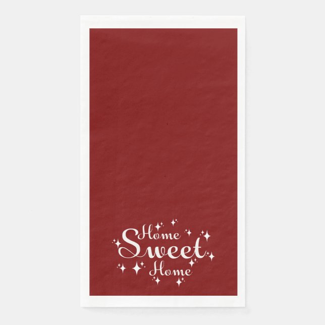 Servilleta De Papel Caligrafía festiva y estrellas 'hogar dulce hogar' (Anverso)