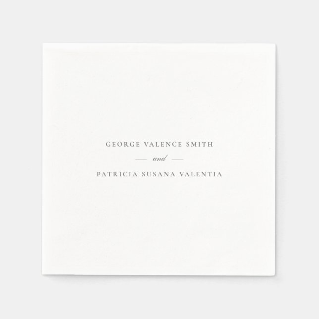 Servilleta De Papel Caligrafía formal elegante | BODA (Anverso)