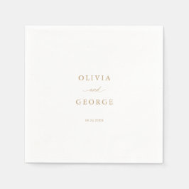 Servilleta De Papel Caligrafía Gold Elegant Modern Script