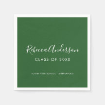 Caligrafía Mínima Moderna Graduación Verde Oscura