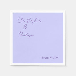 Servilleta De Papel Caligrafía minimalista boda de viaje periwinkle