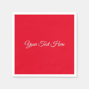 Servilleta De Papel Caligrafía Minimalista elegante de la llanura roja