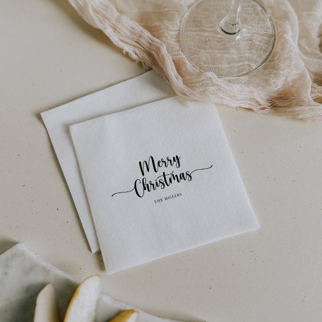 Servilleta De Papel Caligrafía minimalista Feliz Navidad (Subido por el creador)