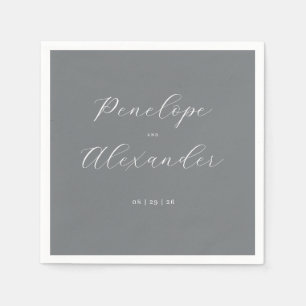 Servilleta De Papel Caligrafía minimalista gris sofisticada