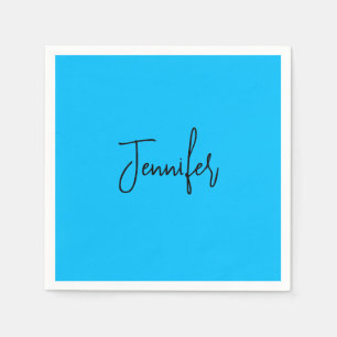 Servilleta De Papel Caligrafía minimalista profesional nombre azul cie