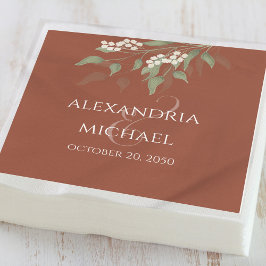 Servilleta De Papel Caligrafía minimalista simple de Boda de terracota