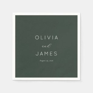 Servilleta De Papel Caligrafía minimalista verde elegante