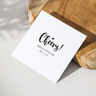 Servilleta De Papel Caligrafía negra Saluda a las servilletas Bodas - 