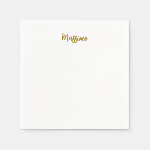 Servilleta De Papel Caligrafía Profesional Color Dorado Elegante