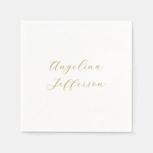 Servilleta De Papel Caligrafía Profesional Color Oro Elegante