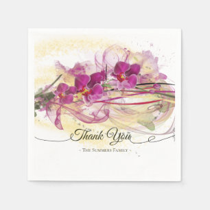 Servilleta De Papel Caligrafía púrpura del arte abstracto de las