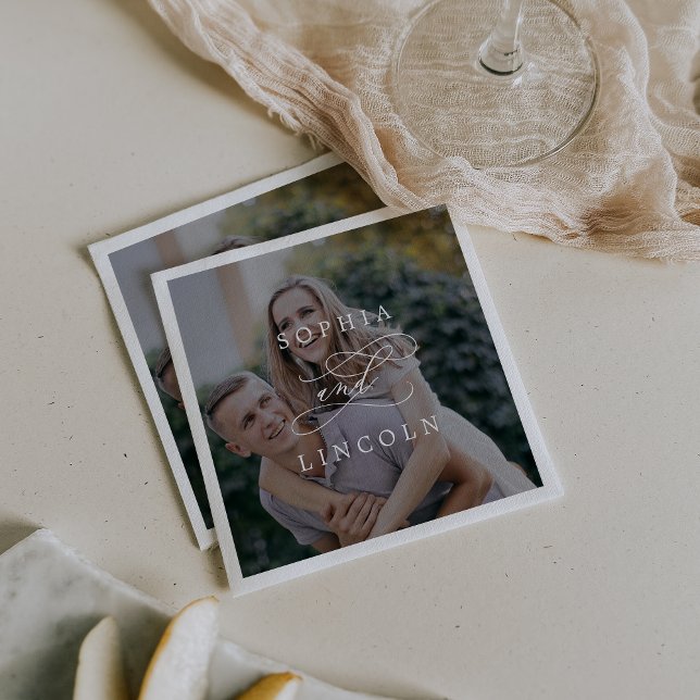 Servilleta De Papel Caligrafía romántica Boda de fotografía oscura Nap (Subido por el creador)