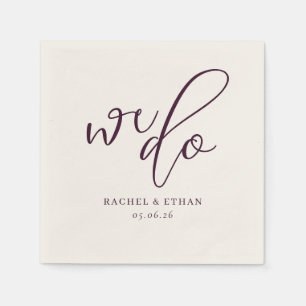 Servilleta De Papel Caligrafía romántica de Borgoña