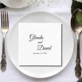 Servilleta De Papel Caligrafía Romántica Floreada Boda Personalizada