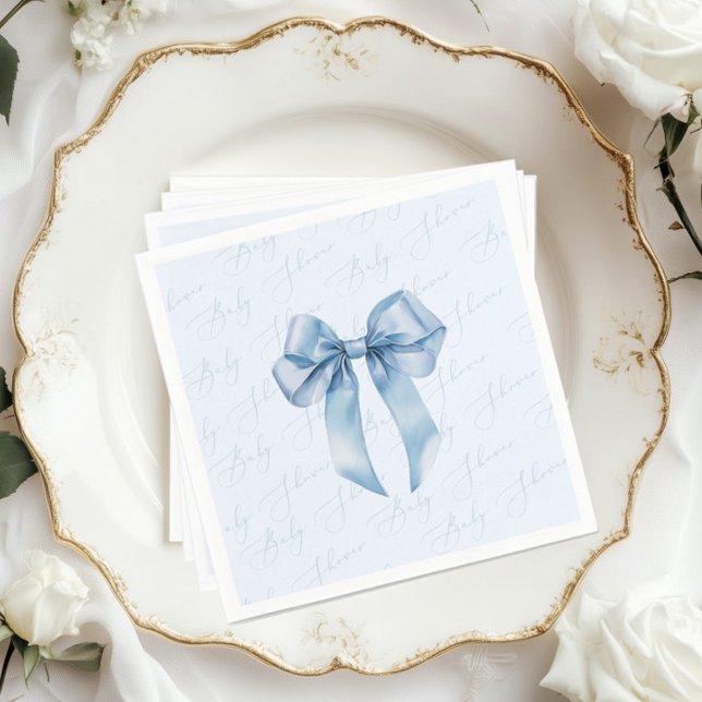 Servilleta De Papel Cáliz azul elegante calilisis bebé ducha (Subido por el creador)