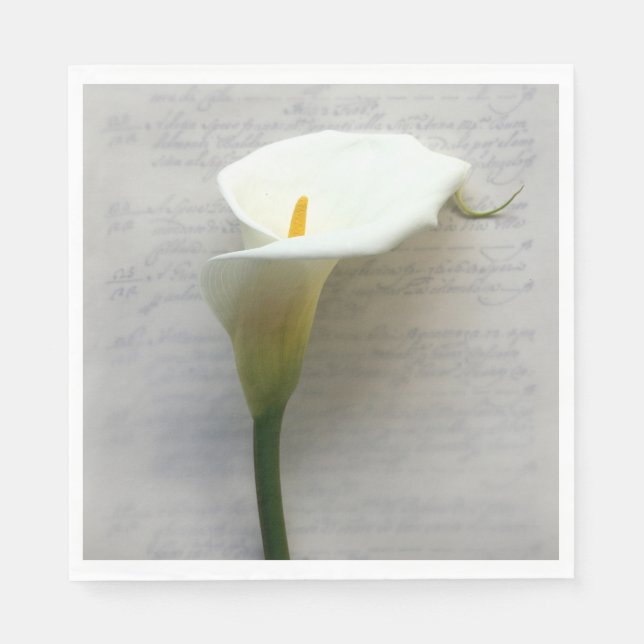 Servilleta De Papel Calla lily escribe a mano (Anverso)