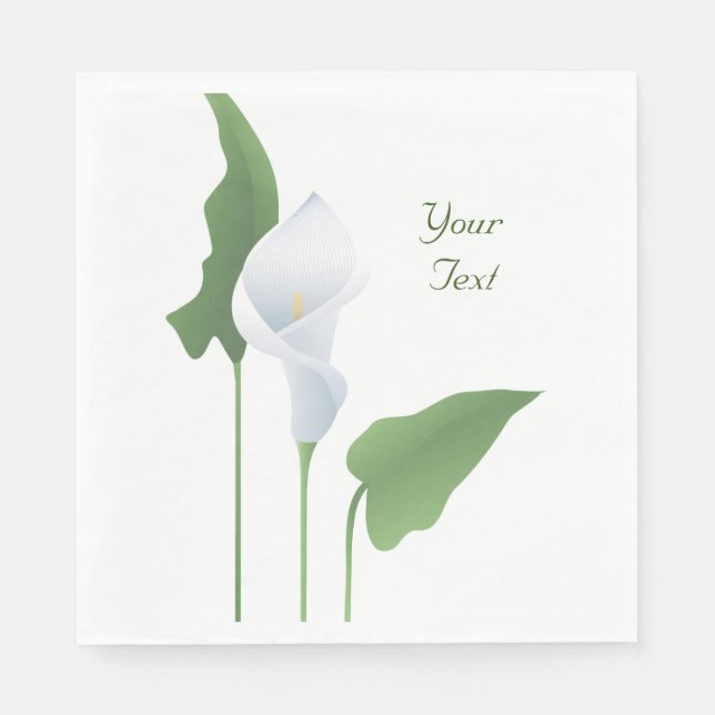 Servilleta De Papel Calla Lily Floral Personalizado Napkins (Anverso)