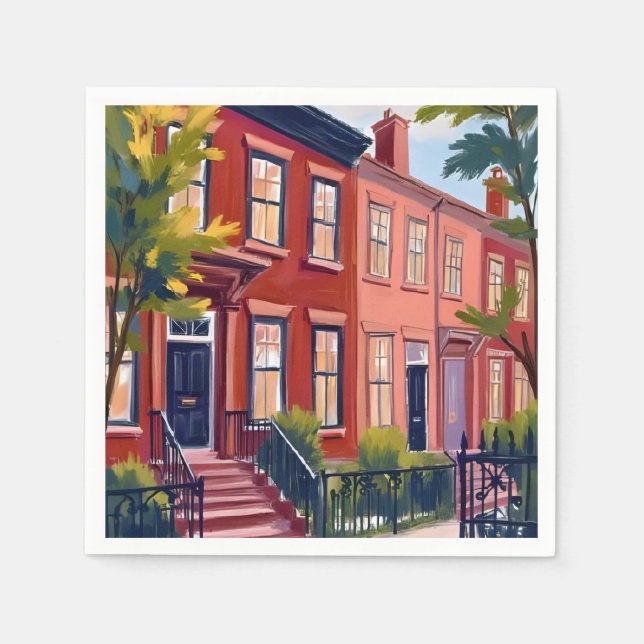 Servilleta De Papel Calle Beacon Boston Massachusetts (Anverso)