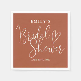 Servilleta De Papel Calligrafía con guión de terracota Ducha de novia