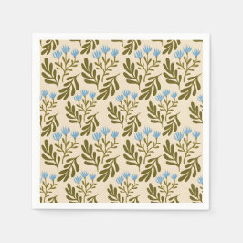 Servilleta De Papel  Calm and Natural: Blue Flower Seamless Pattern