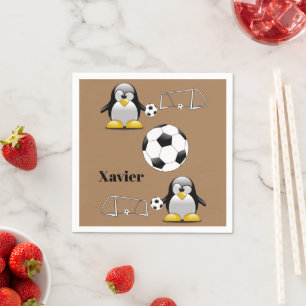 Servilleta De Papel Calzado de papel, bollería de fútbol del pingüino