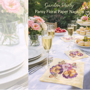 Servilleta De Papel Calzado de papel de color de pansy vintage