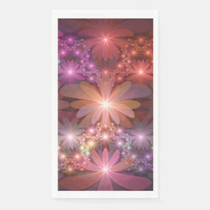 Servilleta De Papel Cama de flores colorido arte abstracto fractal bri