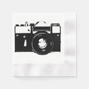 Servilleta De Papel Cámara monocromática retra vieja de SLR