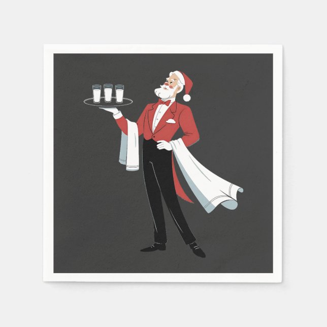 Servilleta De Papel Camarera Navidad Santa Servidor Navidad  (Anverso)